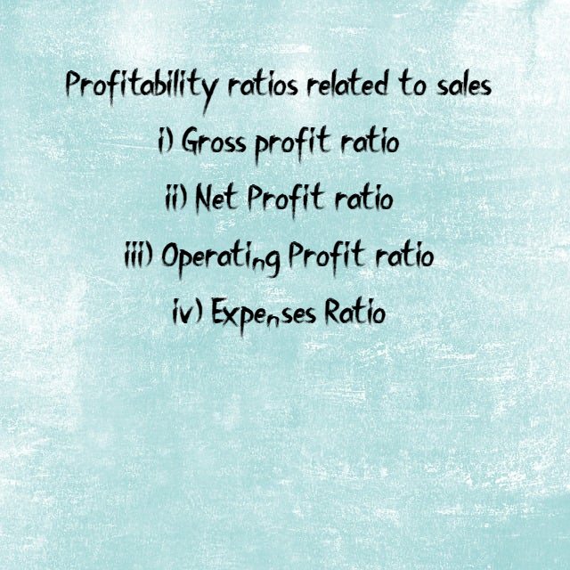 Profitability ratio related to sales